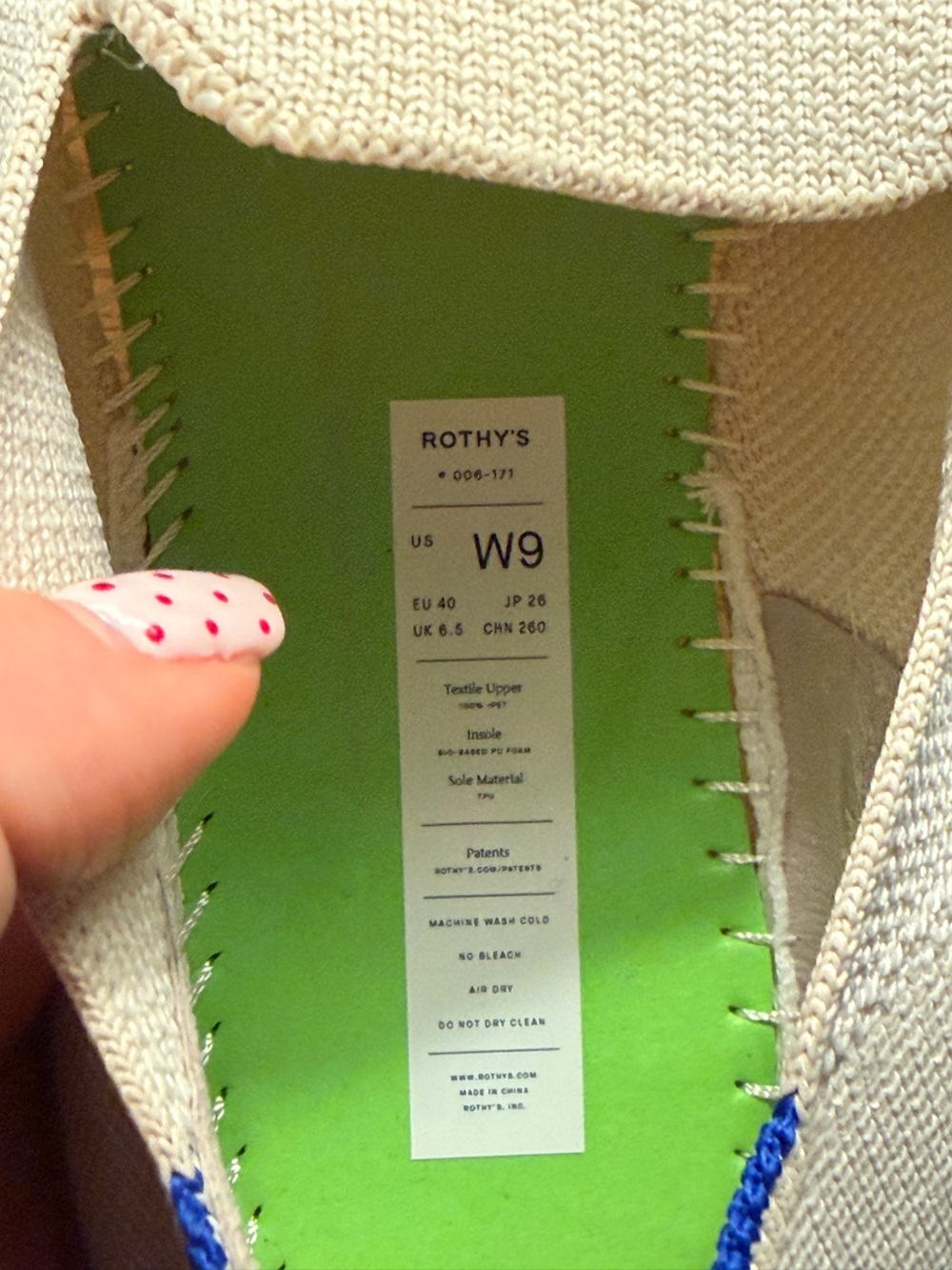 NWOB Rothy's Womens The Original Slip On Sneaker W9 in Sand - Picture 7 of 7